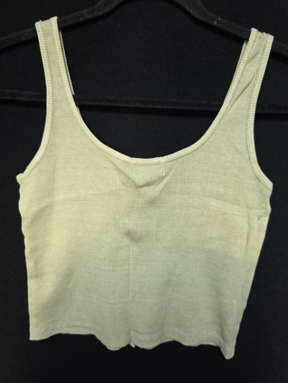 Urban Nation Extra Small Sage Green Ribbed Button-Front Tank Top - Picture 3 of 6